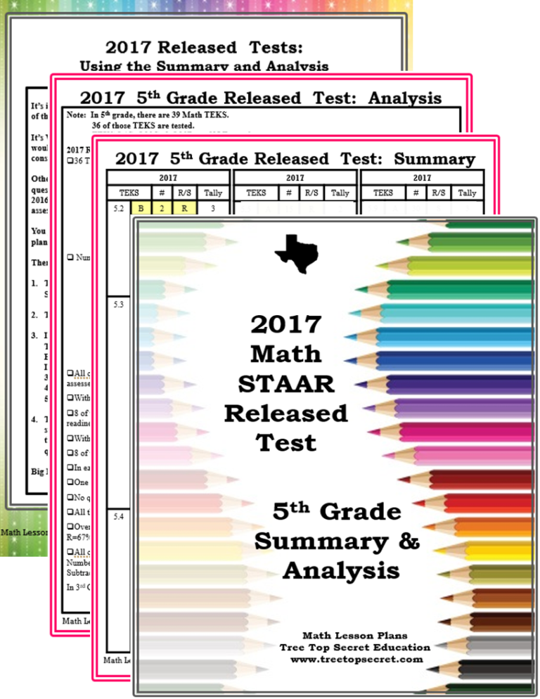 5th Grade Math TEKS Readiness Standards and Supporting Standards TreeTopSecret Education